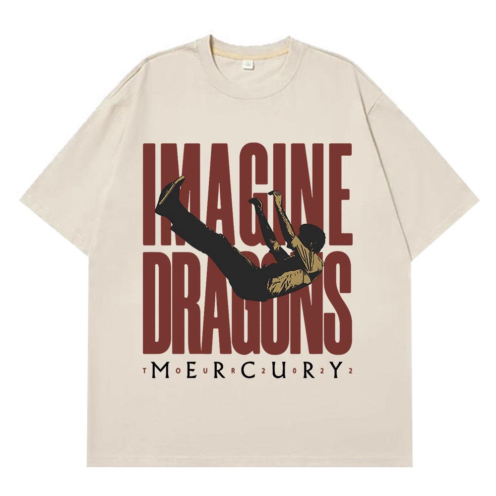 Imagine Dragons Mercury Tour Concert T Shirt Hip Hop Rock Band Tshirt Unisex Women Harajuku Cotton Loose Short Sleeve Top Unisex