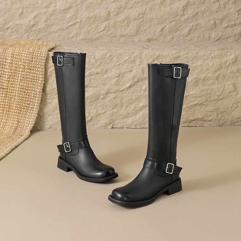 Krazing Pot Зимние сапоги для верховой езды из коровьей кожи с квадратным носком — фото 3