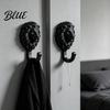 Drill Free Towel Hanger 2Pcs Lion-Head Wall Hooks 3D Printed Animal Shaped Hanger Self‑Adhesive Modern Wardrobe Storage Hook Coat Key Hook,