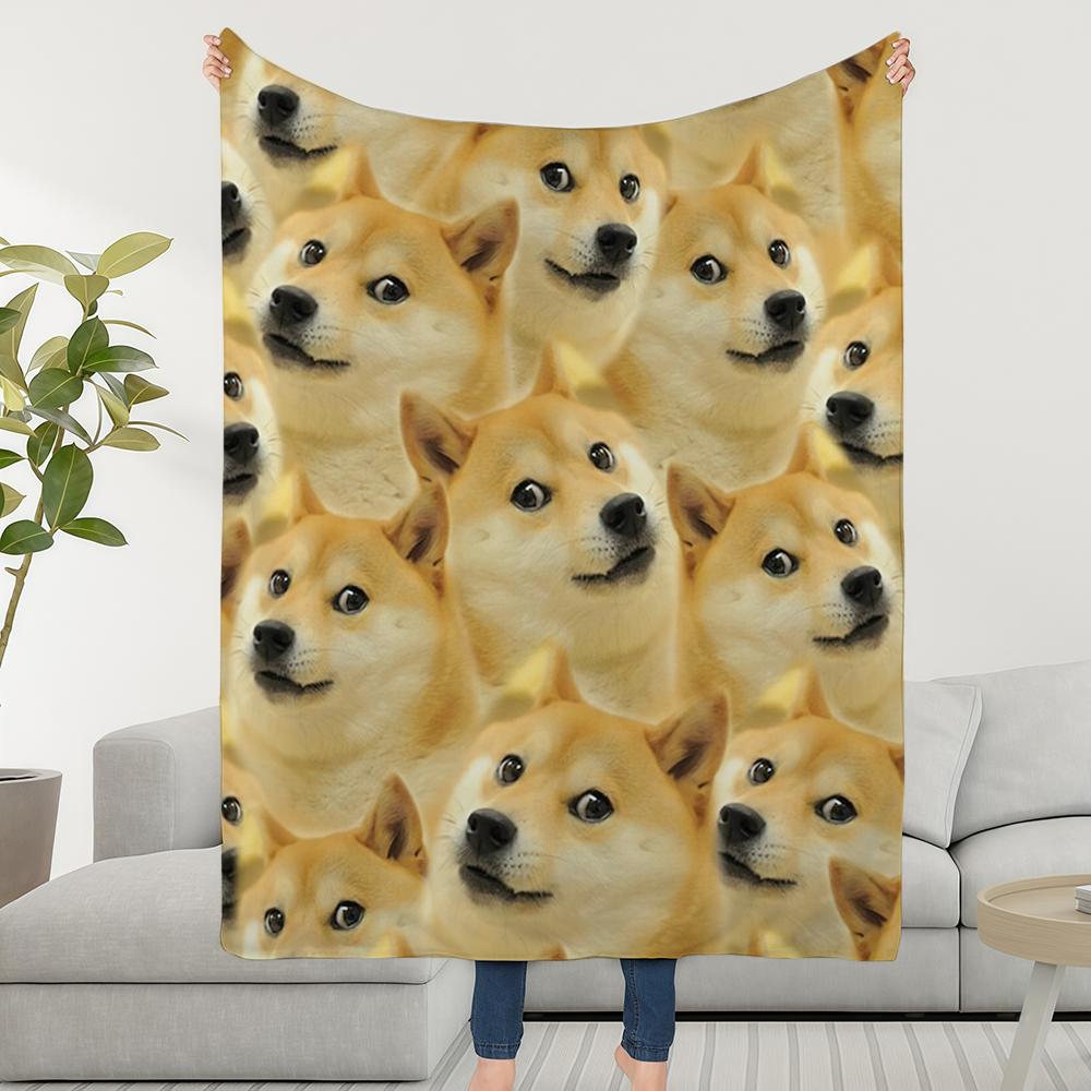 Blanket Throw Super Cosy Plush Living Room Sofa Cheems Doge Couch Funny Childish Birthday Gifts 30x40in