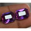 Natural TANZANITE Purple Pink EMERALD Cut CERTIFIED 16.13 Ct Loose Gemstone Pair Z-12098