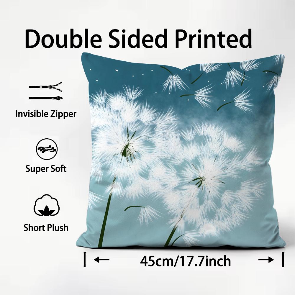Dandelion Fashion Cushion Cover Plush Fabric Soft DoubleSided Printed Sofa Warm Winter Home Child Gift Pillow Case