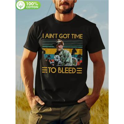 Ich habe keine Zeit zum Bluten Jesse Ventura's _Iron Warrior_ Film T-Shirt Freizeitkleidung Fitnessstudio Outdoor Geeignet für Männer und Frauen