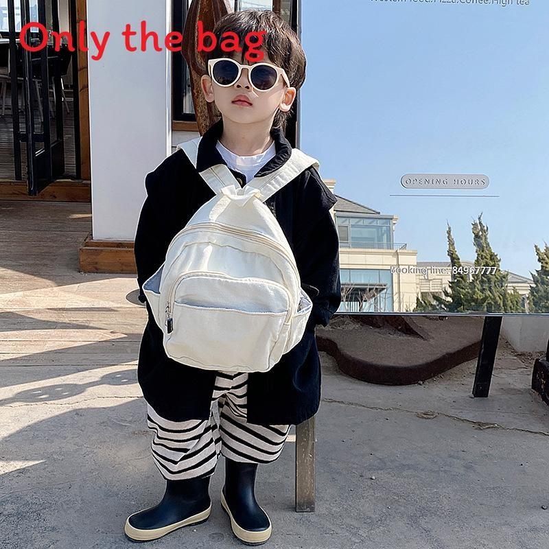 Minimalist Kids Backpack With Polyester Texture And Solid Color Design For Daily