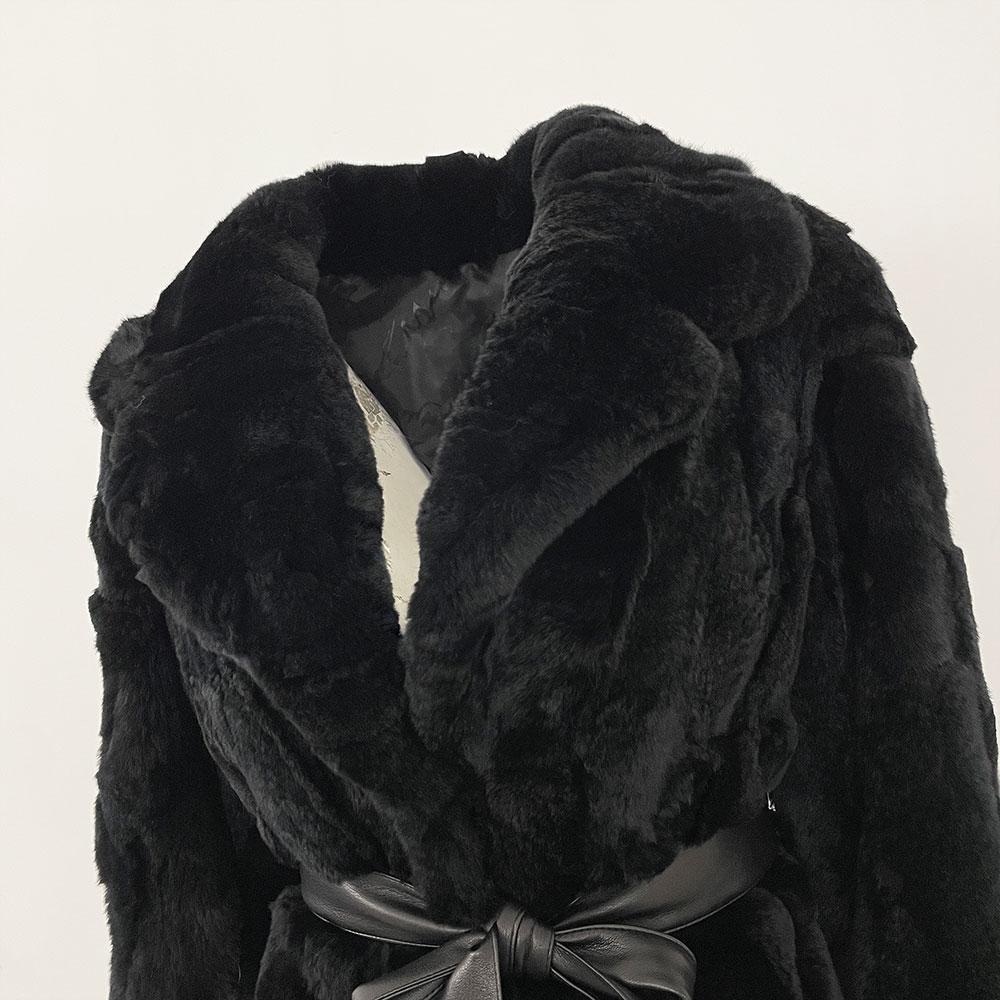 OFTBUY 2024 Winter Warm Plush Fur Top Women Jacket Long Real Fur Natural Rabbit Fur Coat Fashion New Style Can Be Customized