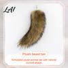 Comfy Fluffy Masque for Parties DIY Therian Kit Plush Furry Fox/Cat Animals with Realistic Fox Tail Eye Mesh Christmas Halloween Masquerade Cosplay