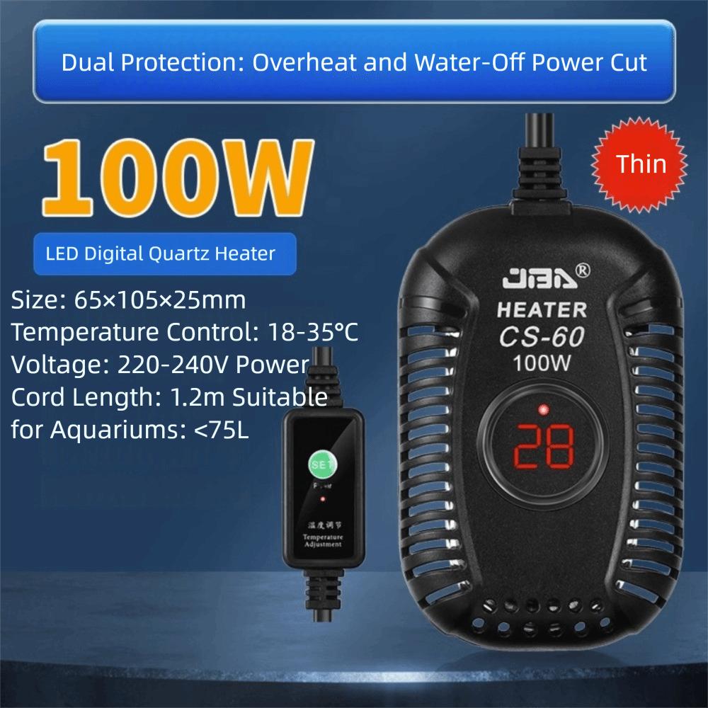 

Низкий уровень воды Нагреватель для аквариума с черепахами Кварцевое стекло Нагревательный стержень для аквариума Водные резервуары 100W