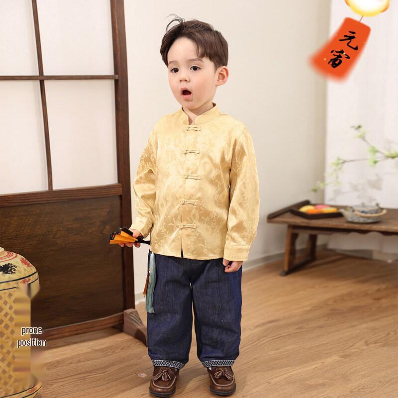 LUSON Baby Boy New Chinese Style Long Sleeve Shirt