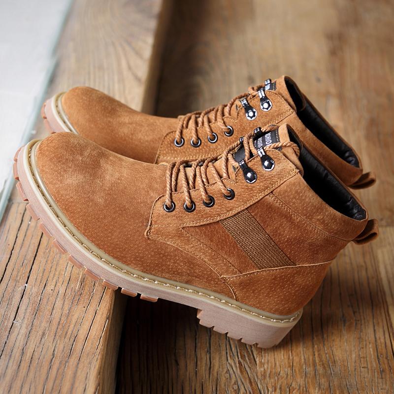 Mens Boots Fashion Motorcycle Boots Handsome Casual Sheos Men Suede Leather Platform Shoes Spring Autumn Ankle Boot Short Botas