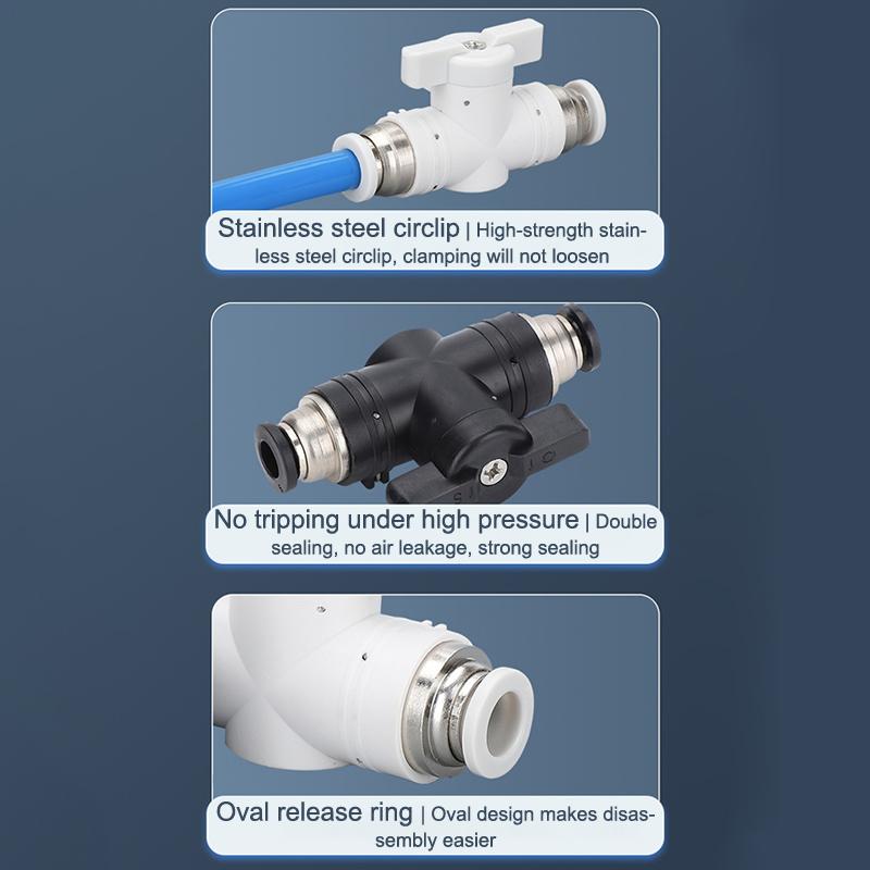BUC Series Pneumatic Manual Valve Leak Proof Sealing Quick Connect Fitting for Industrial Air Line Plumbing System