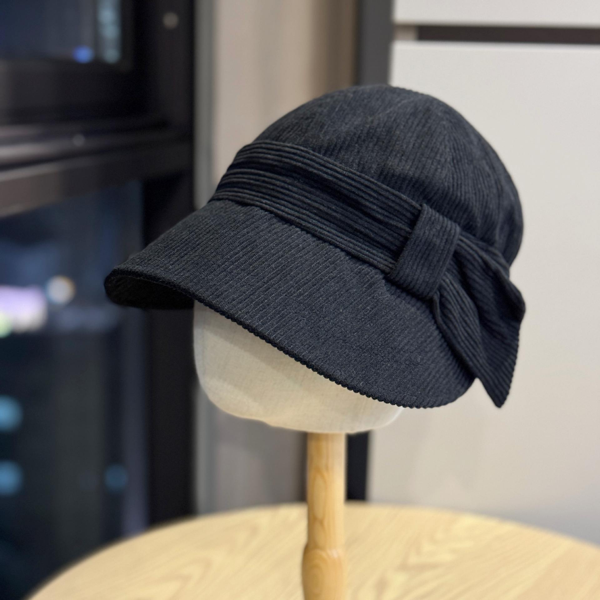 

New Korean-style women s hat for autumn and winter, thickened and warm, oversized and deep, makes the face look smaller, versatile plain cap Adult54-60Adjustable чёрный