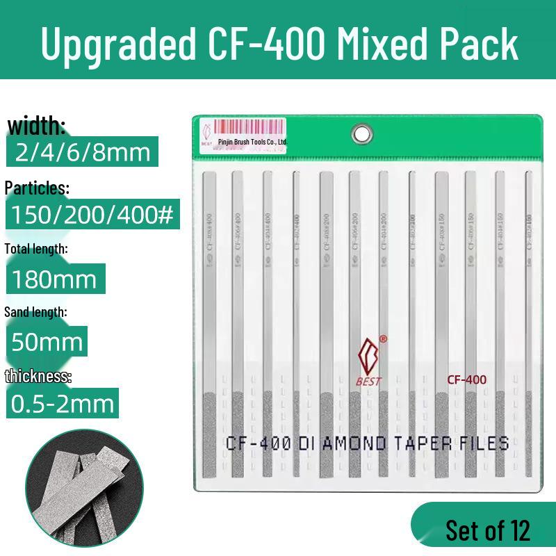 Diamond Electroplated Alloy File Set CF-400 with Carborundum - Free Shipping