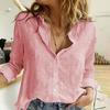Women Shirt Solid Color Single-breasted Spring Summer Elegant Loose-fitting Shirt for Daily Wear