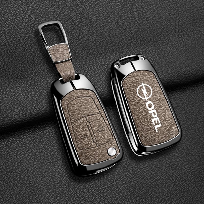 Funda Carcasa de Metal y Cuero para Llave de Coche Para Opel OPC Vauxhall Astra Corsa Insignia Mokka Encore Vectra Zafira Meriva Accesorios