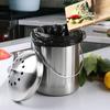 Stainless Steel Compost Bin Portable Useless Vegetables Food Waste Bucket for Gardening Counter Bathroom Countertop Kitchen