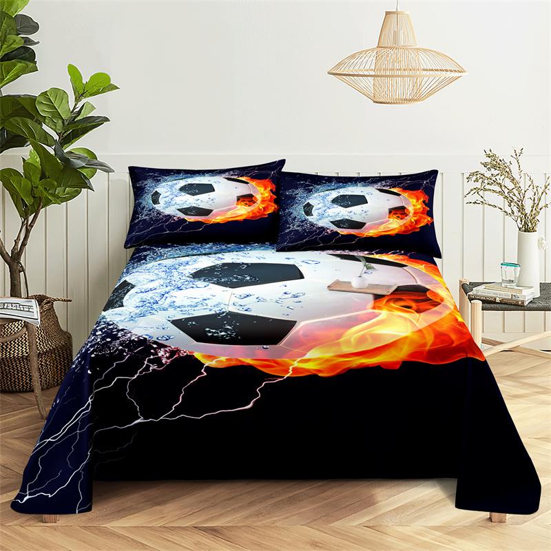 Tenis, Fotbal Sporty 0,9/1,2/1,5/1,8/2,0m Ložní prádlo Digitální tisk Polyesterové prostěradlo s potiskem a povlakem na polštář Ložní souprava s potiskem