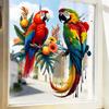 Static Cling Window Stickers Colorful Parrots PVC Removable No Residue for Living Room Bedroom Balcony