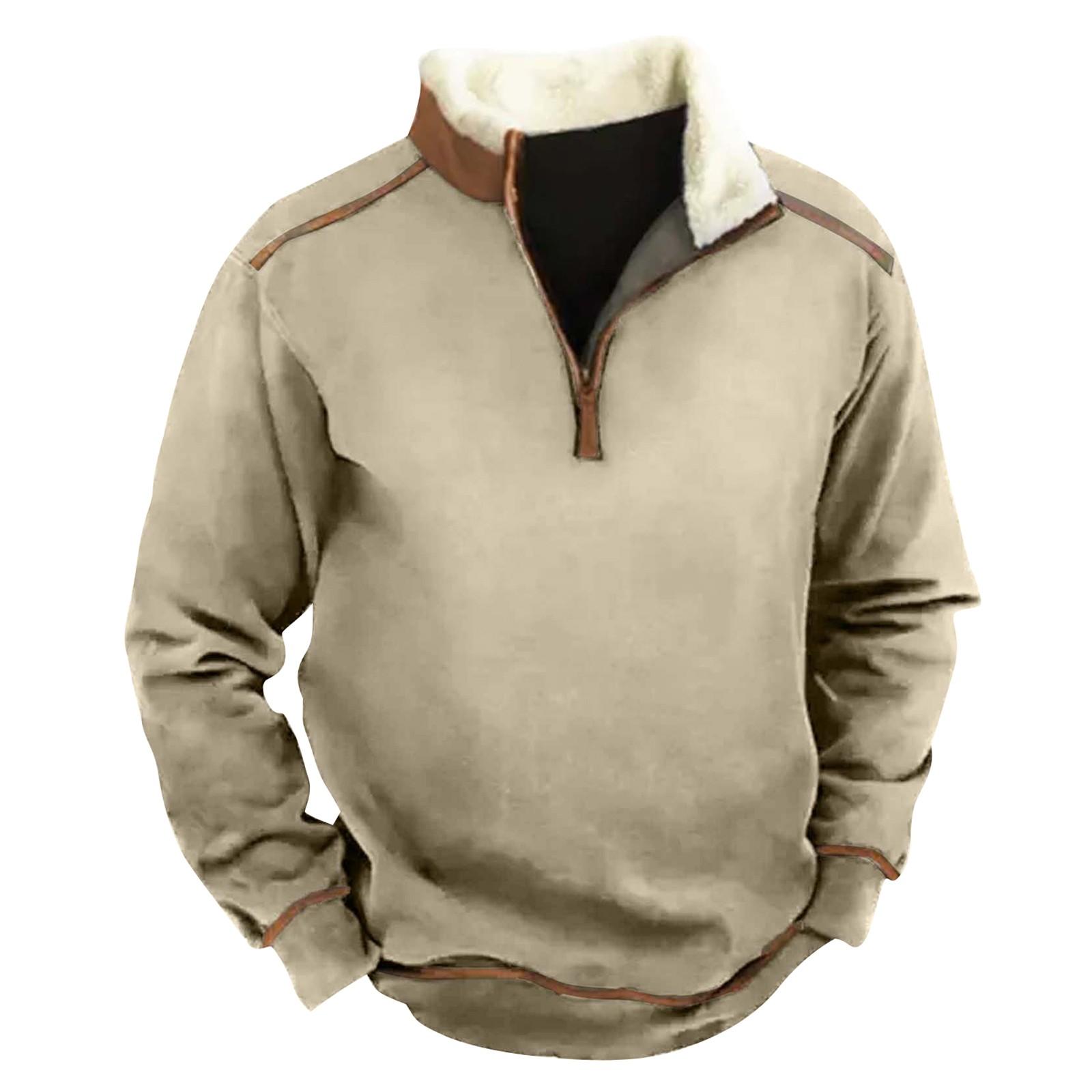 

Весенне-осенняя мужская толстовка с воротником-стойкой на открытом воздухе, повседневные свитера, топы XXXXL хаки