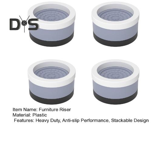 4Pcs Round Furniture Riser Heavy Duty Bed Riser Stackable Anti-slip Table Desk Couch Chair Sofa Cabinet Leg Lift Riser Heightening Foot Pad