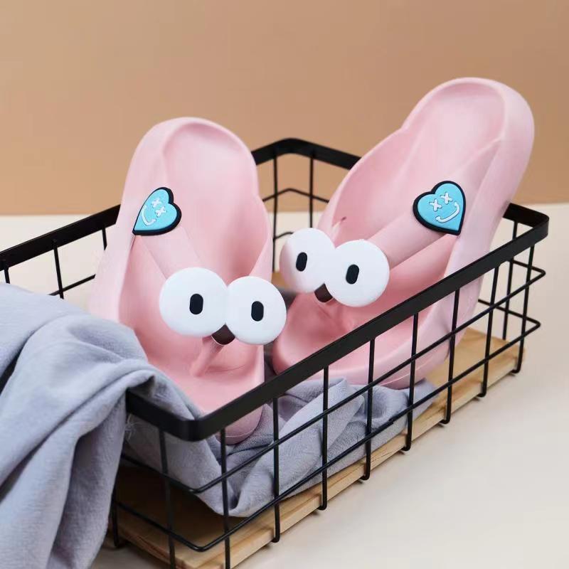 

Flip-flops girl cute thick-soled PVC summer non-slip bathroom student seaside pinch sweet girl women s slippers 36 білий