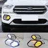 Compatible LED Daytime Running & Fog Lights with Sequential Turn Signals for 16-20 Ford Kuga.