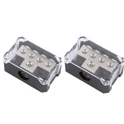 2x Car Boat Power Ground Distribution Block 1 X 0 Gauge Input 4 X 4 Gauge Output