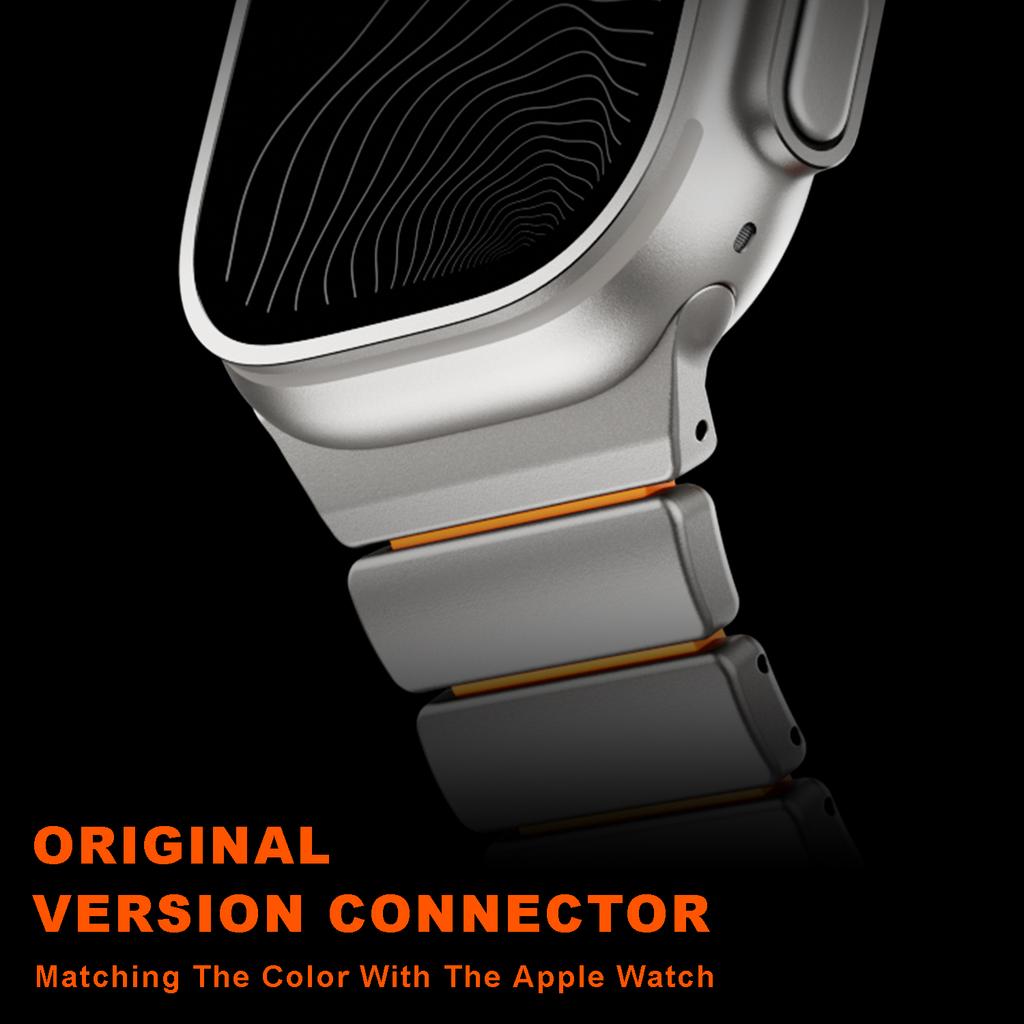 Titanium Rubber Strap for Apple Watch Ultra 3/2/1 49mm 10 11 46mm Luxury Band for Iwatch 9 8 7 45mm 6 SE 3 44mm 42mm Accessories