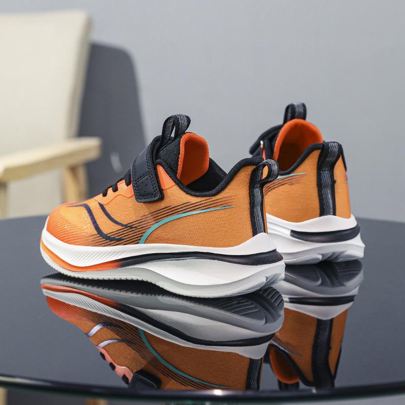 Children's sports shoes, jogging shoes, cushioning soft sole 2025 spring new girls and boys mesh running shoes, medium and old children
