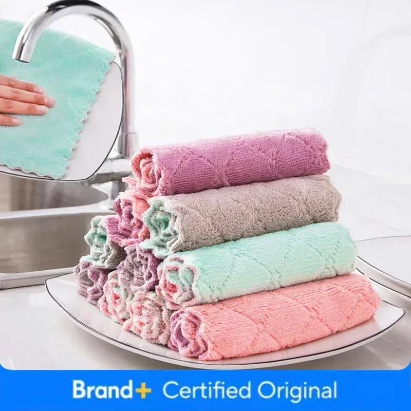 1/3pcs Microfiber Dish Cloths Multi Purpose Dishwashing Towels For Tableware Double Sided Cleaning Rags Kitchen Accessories