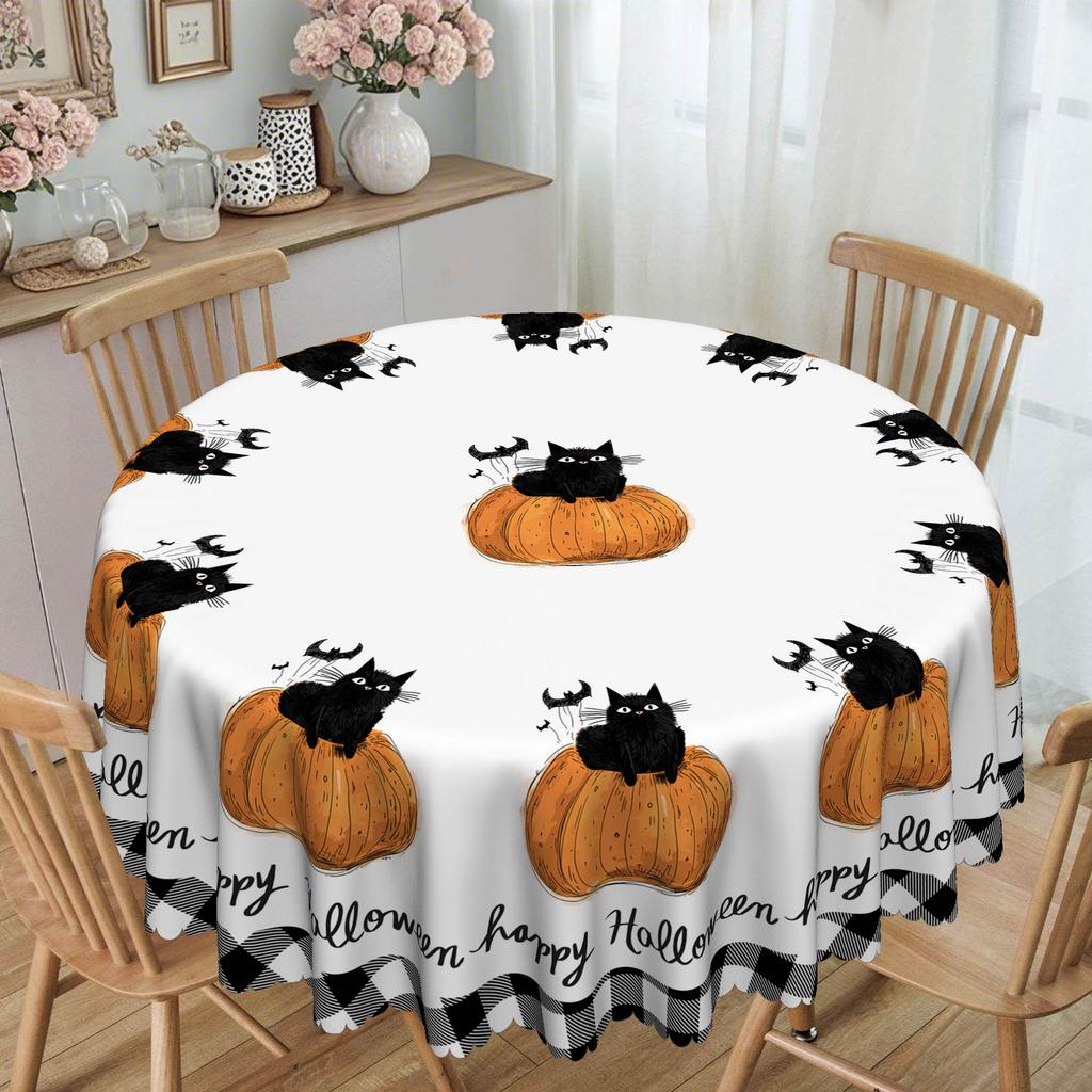1 Halloween Tablecloth, Black Checked, For May 5Th, Day Of The Dead, Party Decorations Tablecloth