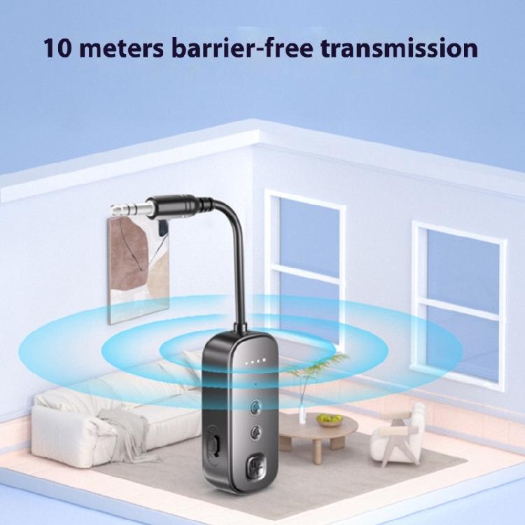 Wireless Bluetooth-compatible Sound Transmitters 3.5mm Auxes Receiver 15H Battery Lifes Low Latency 10m Ranges Car Home Stereos