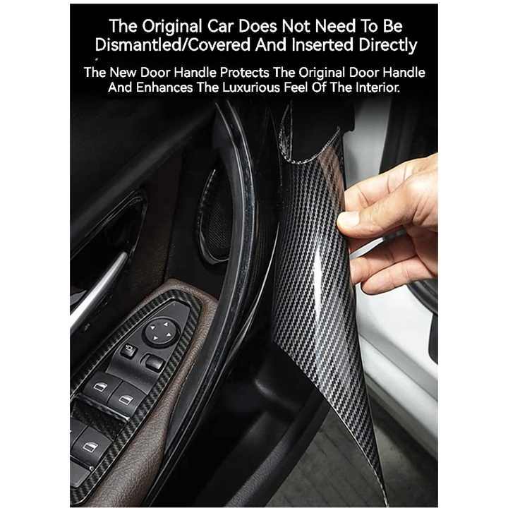 F30 Door Handle Pull Inner Protective Cover Black Carbon Fiber Car Door Trim for BMW 3 Series 2013- BMW 320 328 330 335 M3
