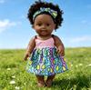 Realistic Black Doll 30cm Soft Vinyl African Girl Talking Toy with Sound Interactive Plush Gift for Kids Play