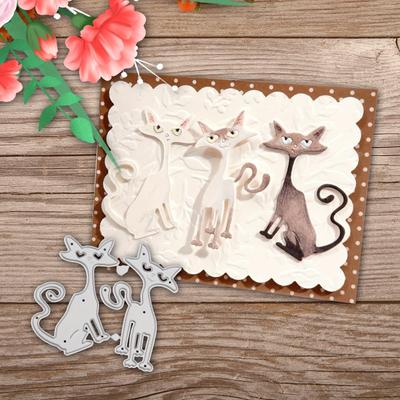 Cats Metal Cutting Dies Stencil DIY Scrapbooking Embossing Paper Cards Album Making Decorative Craft Cut Template