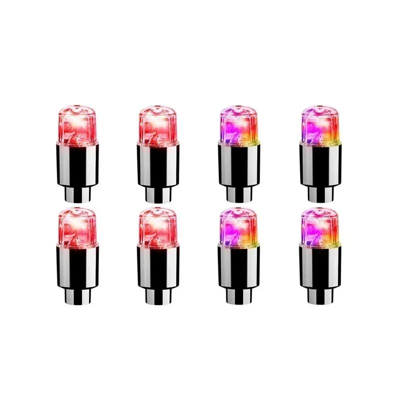 2pcs LED Tire Valve Stem Caps Neon Light Waterproof Wheel Spoke Lights LED Tire Lamp for Motorcycle Bicycle Car Accessories