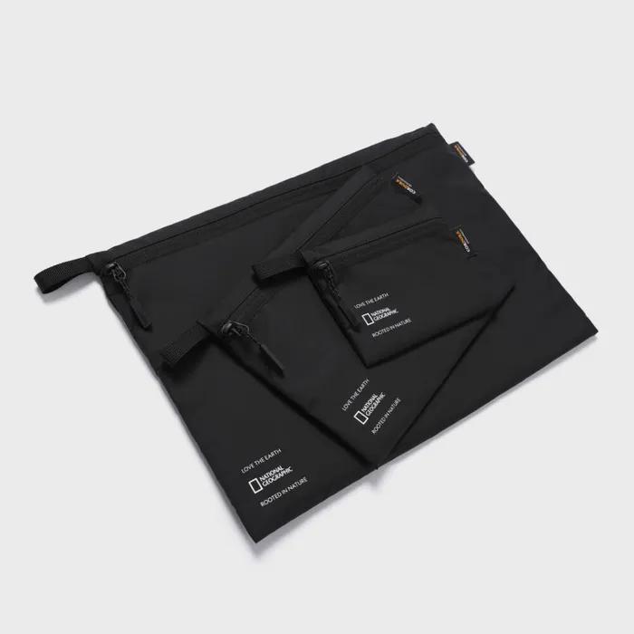 National Geographic N253AAC550 Nature 3-Pack Pouch BLACK