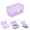 Multifunctional Nail Art Manicure Makeup Cosmetic Tools Container Storage Box Case(Purple S)