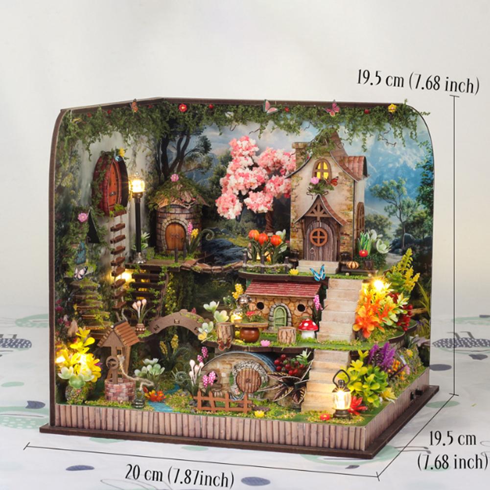 DIY Wooden Miniature Building Kits 3D Forest Whisper Miniature House Puzzle Cottage Casa Dollhouses For Friends Gifts