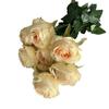 Multicolor Rose Artificial Flower 9 Heads Silk Petal Faux Rose Green Leaves Desktop Ornament Flower Bouquet Home Decoration
