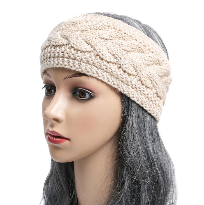 Wide Headbands Fleece Hair Accessories Women Cable Knitted Warm Turban Headwrap Thick Chunky Ear Warmer Crochet Hairbands Bandanas Hair Accessories