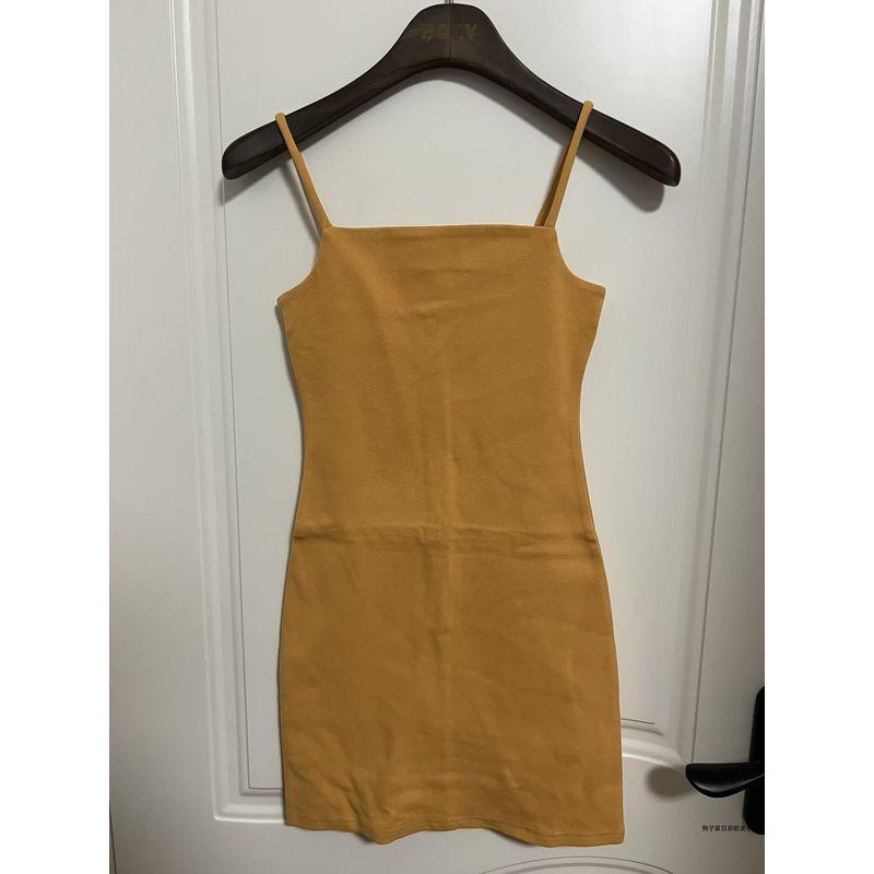 Canada Pure Yuan Niche Oak Home Sling Knitted Slimming Stretch Sexy Dresses for Women Short Inner Wear Skirt