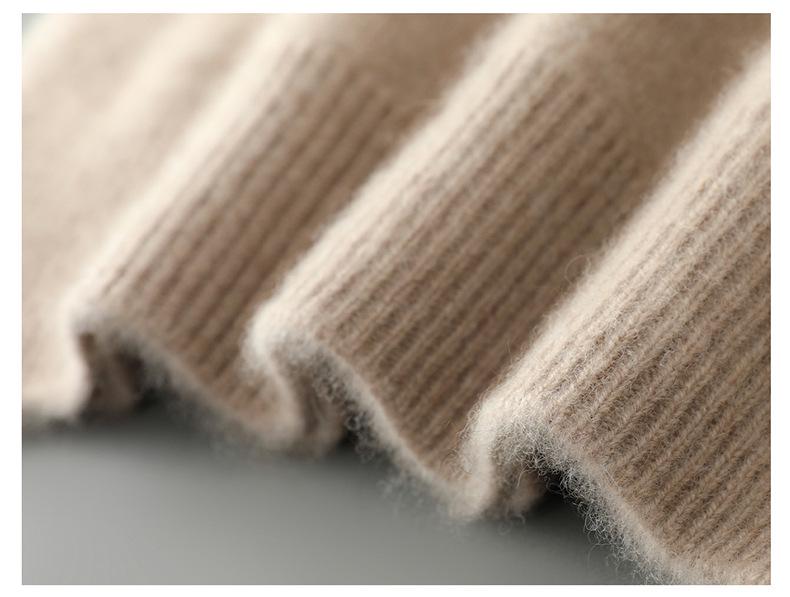 Men's Half-High Collar 100% Pure Wool Sweater - Thickened Loose Knit Pullover for Autumn/Winter