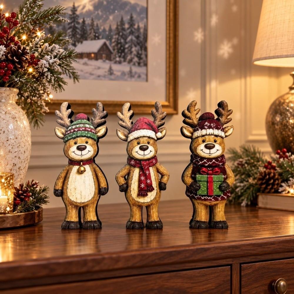 3/4pcs Rustic Farmhouse Style Christmas Snowman Decorations Vintage Holiday Tabletop Decor Gift