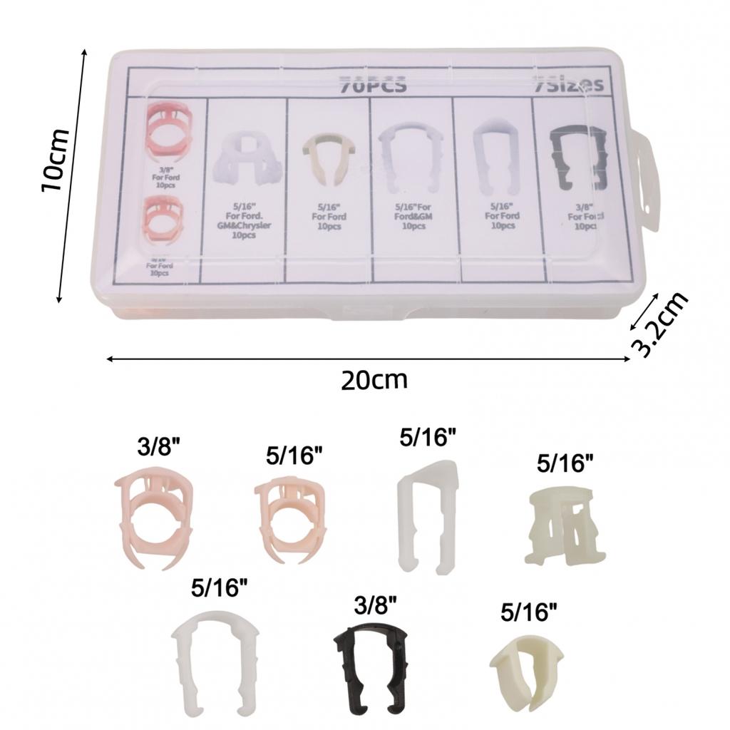 70Pcs,Swordfish 61280 Fuel Line Retainer Clip Assortment For Ford Car Accessory