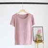 New Summer Ladies Modal Pajamas One Piece Top T-Shirt with Chest Pad Short Sleeve Bottoming Shirt Homewear Sleep Wear Women