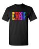 Retro Style T-shirt Novelty Groovy Design 70's Foxy Lady Rainbow Unisex T-Shirt