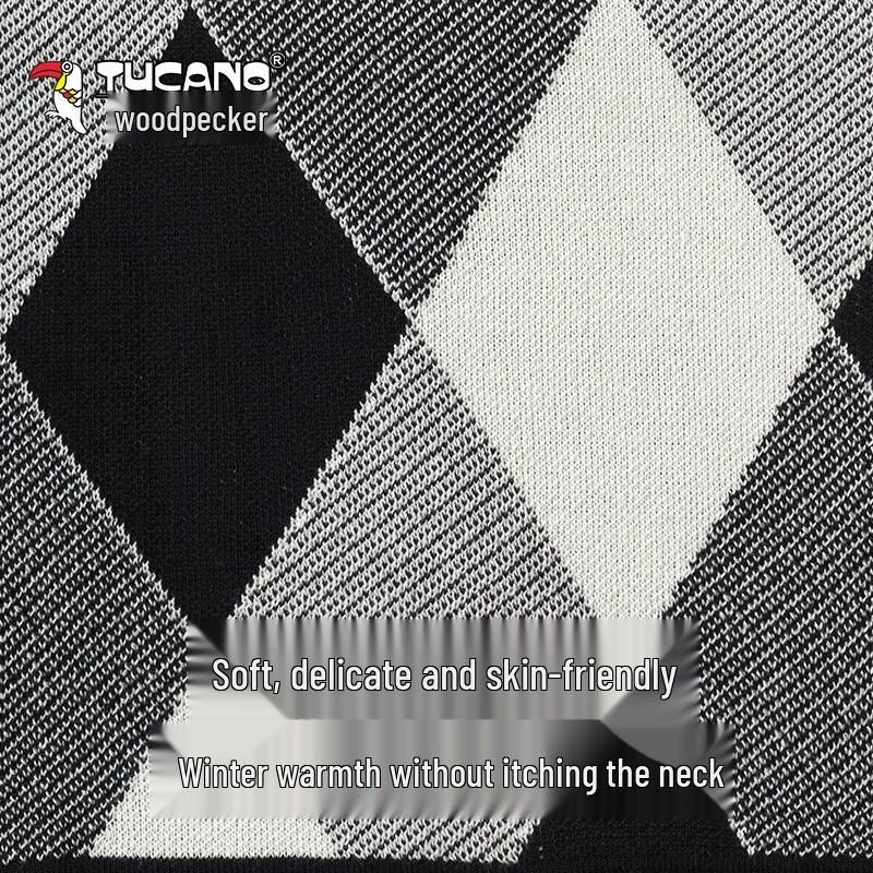 Tucano Men's Classic Plaid Knitted Winter Scarf