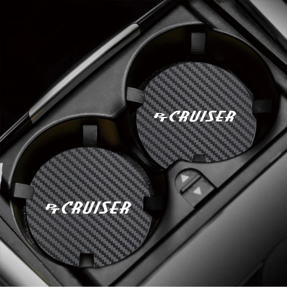 2PCS Car Cup Slot Non-Slip Mat Auto Accessories For Chrysler 300C 300  PT Cruiser Voyager Sebring Pacifica 2004 Crossfire 200