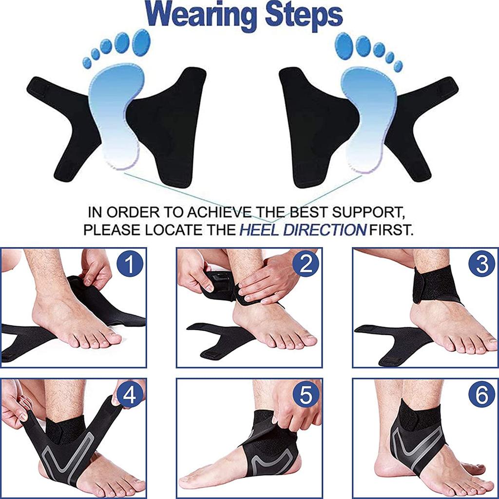 Leeonz Ankle Support for Men & Women, Compression Ankle Brace with Adjustable Strap, Sports Injury Recovery, Ligament Support, Pain Relief Guard