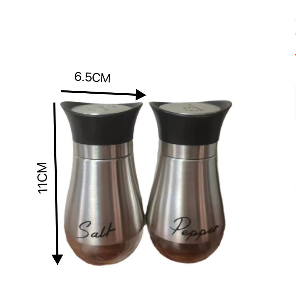 2 pcs Refillable Salt & Pepper Shakers Set, Spice Bottles Container for Home,Restaurant, and Picnic - 3.4oz Kitchen Accessories